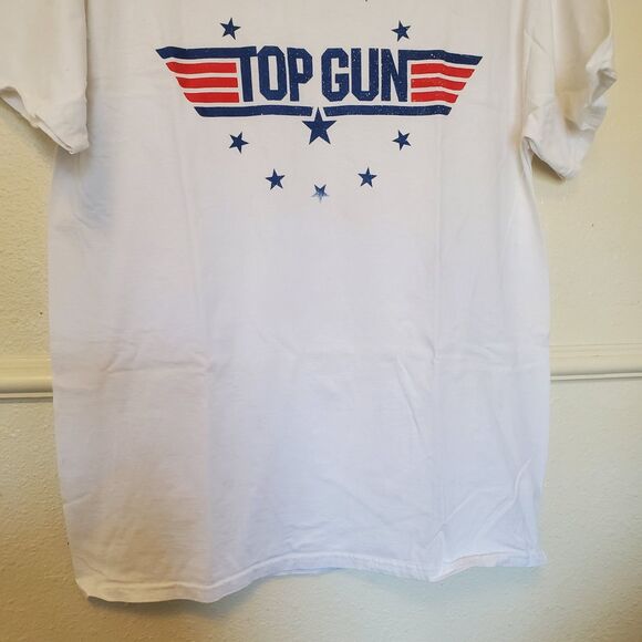 Top Gun T-Shirt Logo Circle Of Stars Graphic Print Mens Size XL White - Picture 9 of 10